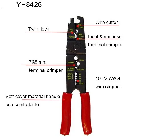 wire stripper of steel hand tool  strong spring 45# steel PVC handle wire stripper tools