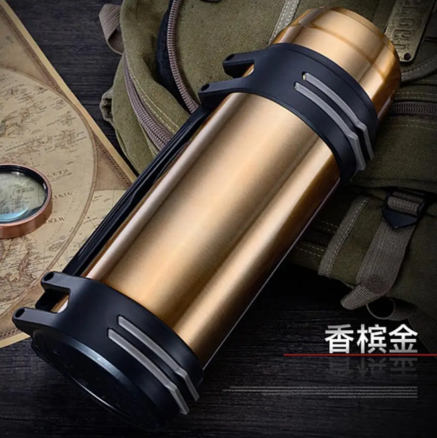 2000ml 2L liter stainless steel outdoor ports Large Capacity volume  Travel Bottle flask Thermos