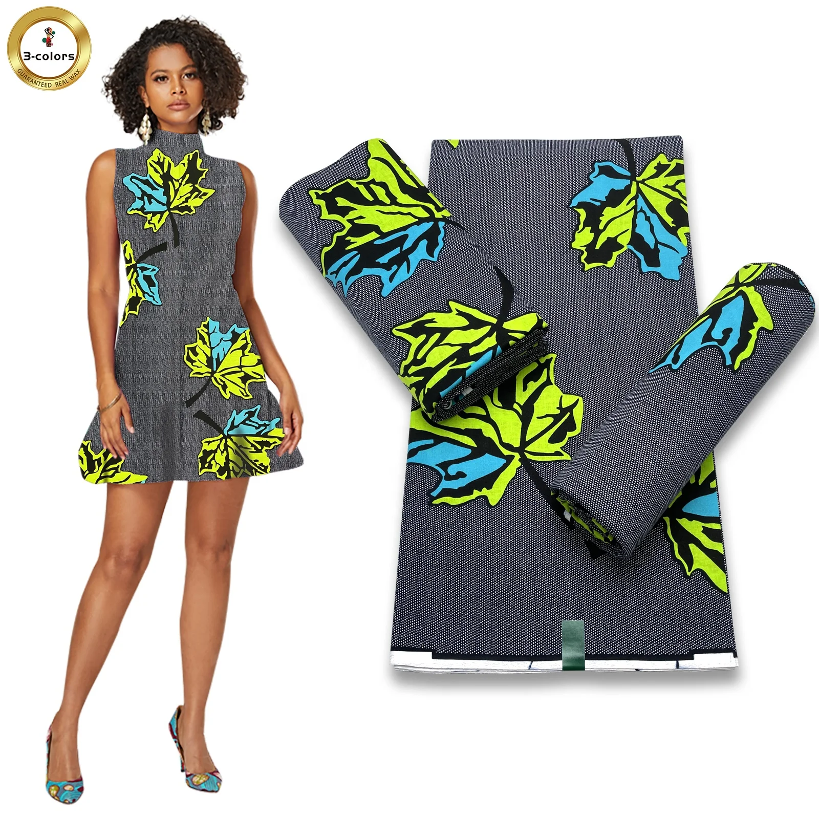 Wholesale Double Sides Printing Dyeing Soft Cotton Wax Cloth Ankara Geo Pattern African Ethic Wax Fabrics