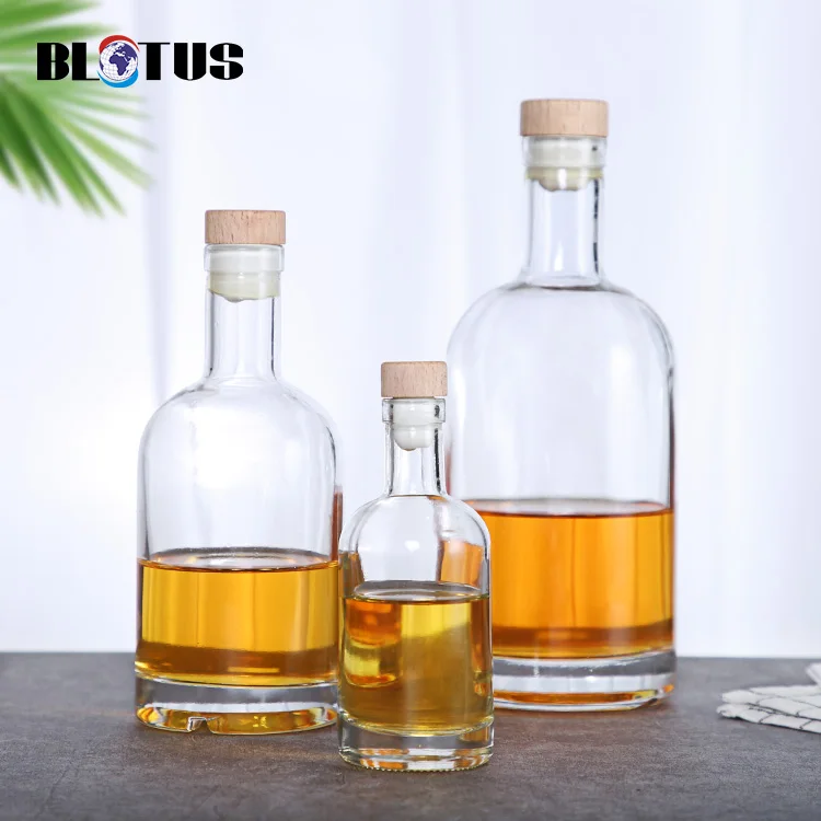 Custom Whiskey Glasses And Whiskey Bottle  Clear Round Classical For Brandy  Tequila Liquor For Fathers Day DIY Whiskey Making