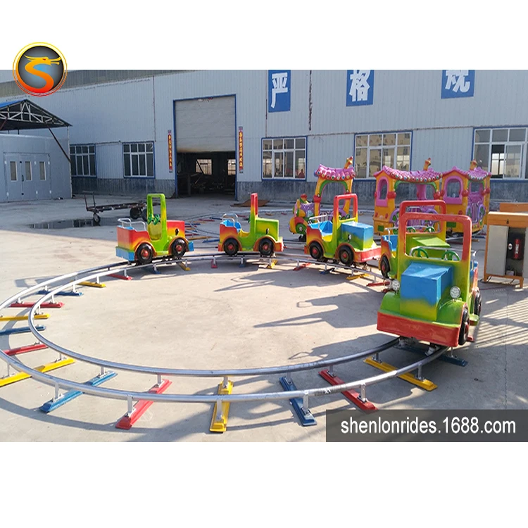 Popular amusement rides electric track train circular track trains for kiddie