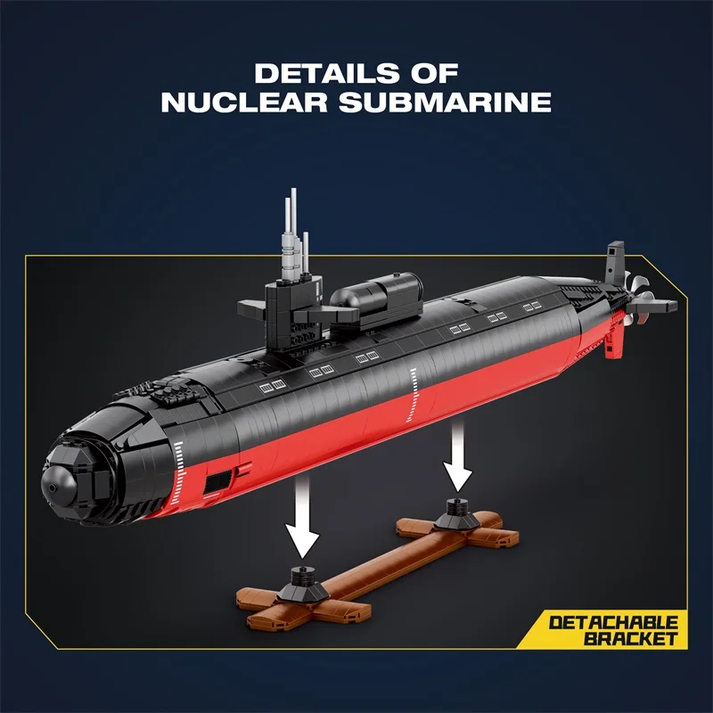Reobrix 33049 Los Angeles-class SSN Атомная подводная лодка демонстрационная деталь сборка строительных блоков игрушка