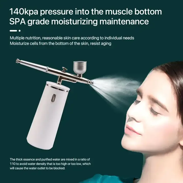 Portable Face Hydration Machine Oxygen Infusion Nano Mist Spray Gun for Skin Care Facial Body Moisturizing