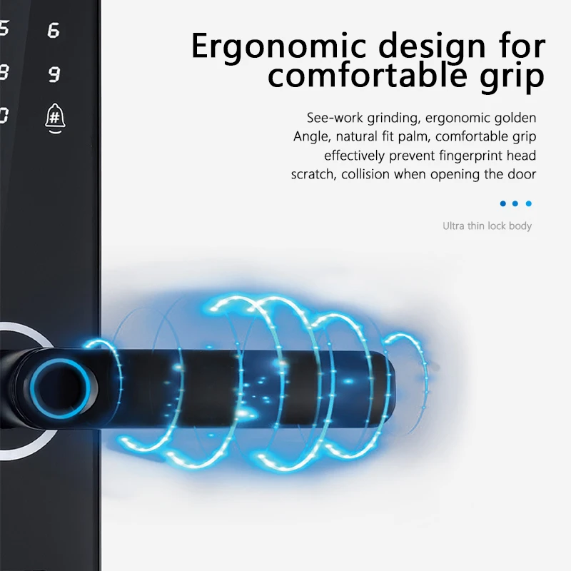Professional with smart handle fingerprint digital safe door lock for wholesales