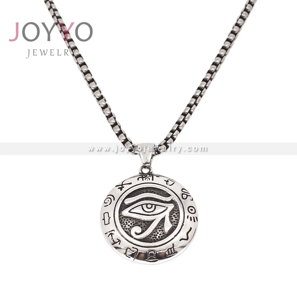 Stainless Steel Eye Of Horus Ancient Egyptian Pendant Egyptian Symbols Necklace Amulet For Men