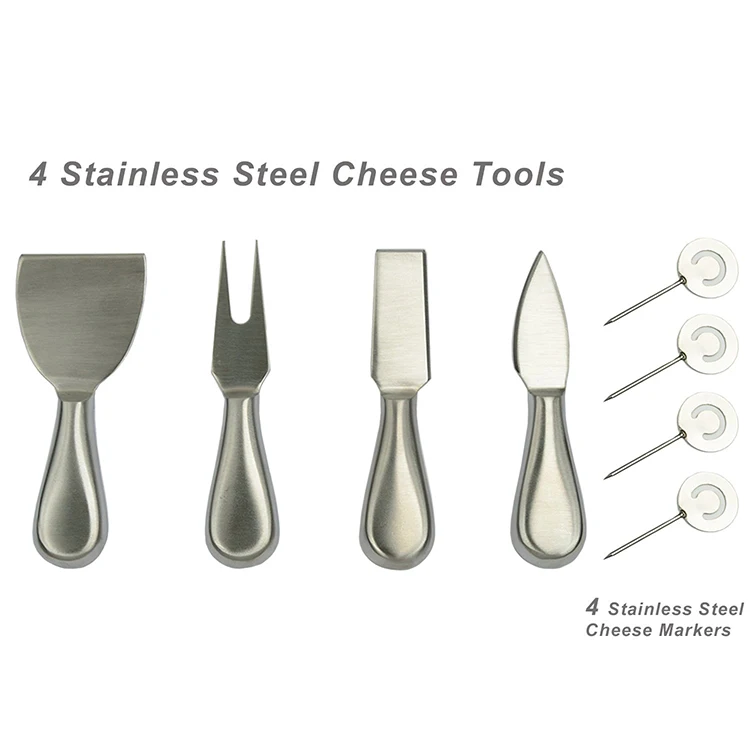 Natural bamboo cheese cutting board and knife set storage organizer drawer Cheese board kitchenware