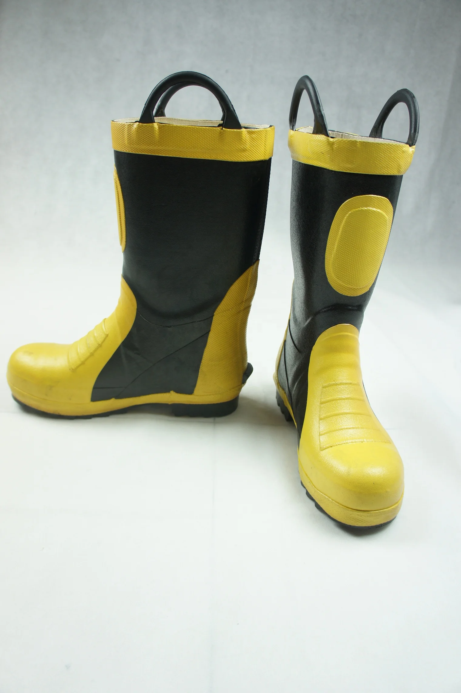 EN15090 Rubber Firefighting boots safety shoes for fireman worker black yellow