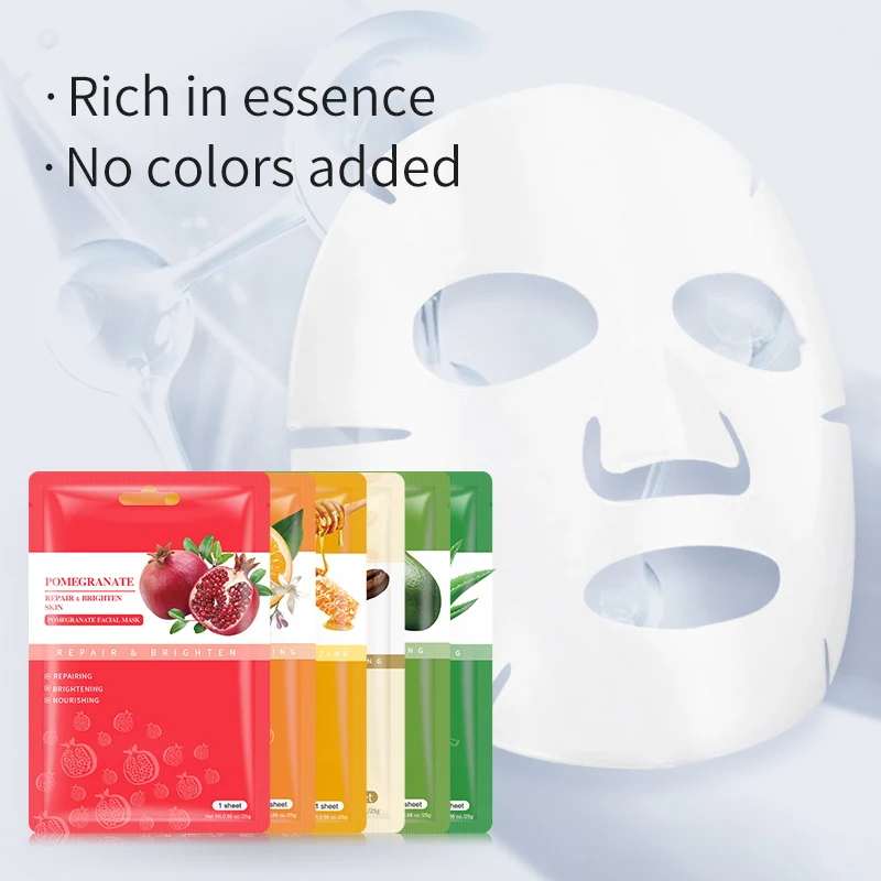 Natural Fruit Facial Mask Skin Care Beauty Korean Face Mask Sheet Natural Fruits Honey Aloe Avocado Facial Mask
