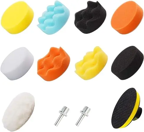22pcs-set 42sets-carton3-Inch 80mm Car Foam Drill Polishing Pad Kit 3-Inch Buffing Sponge Pads Kit 22pcs Polishing Pads Kit