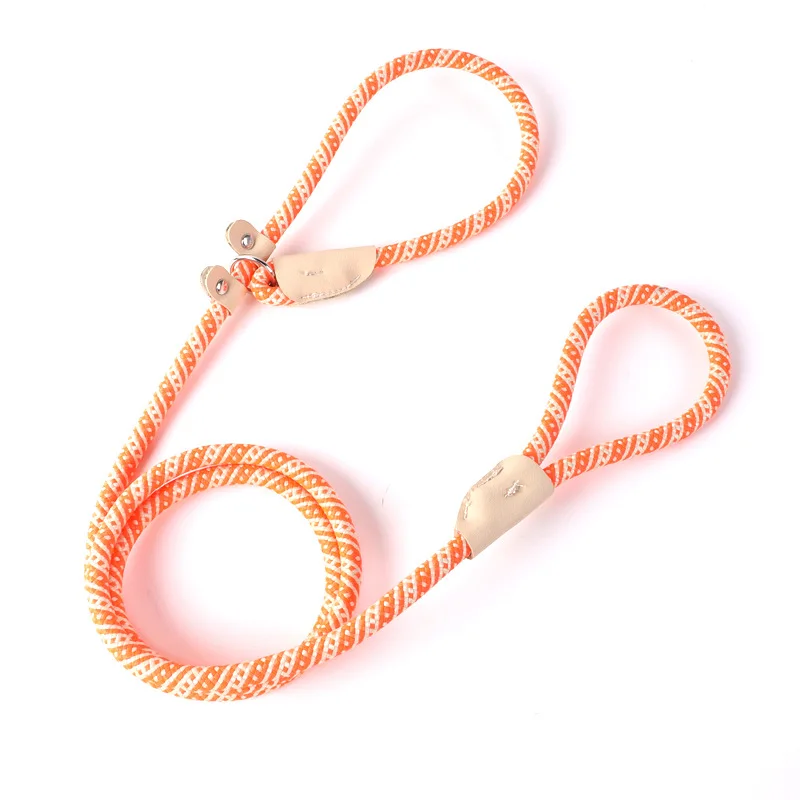 Extremely Durable Dog Slip Braid Rope Leash , Mountain Climbing Rope Dog Lead , P Shape Dog Slip Lead and Collar Rope