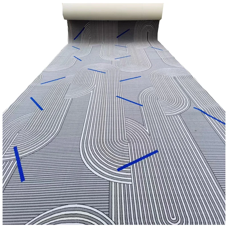 Custom Printed Wall-to-wall Carpets Loop Pile Carpet For Home Hotel Gym In Stock