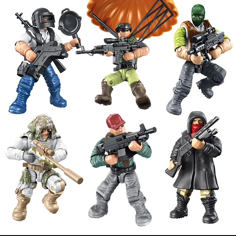 Полиция команда войны солдаты строительные блоки Legoing игрушки