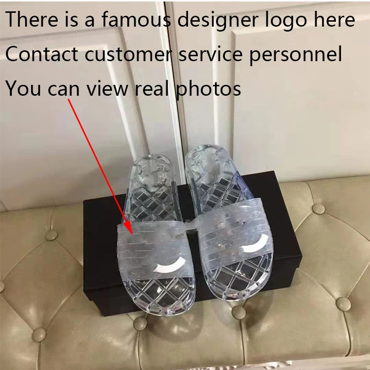 Designer Slippers 2021 Designer Brand Shoes Slippers Transparent Crystal Jelly Slippers
