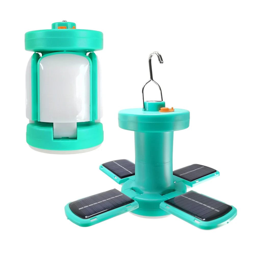 New 2021 Portable Foldable Outdoor Solar Power Rechargable Lithium Battery Recharchable led Solar Camping Light Lantern