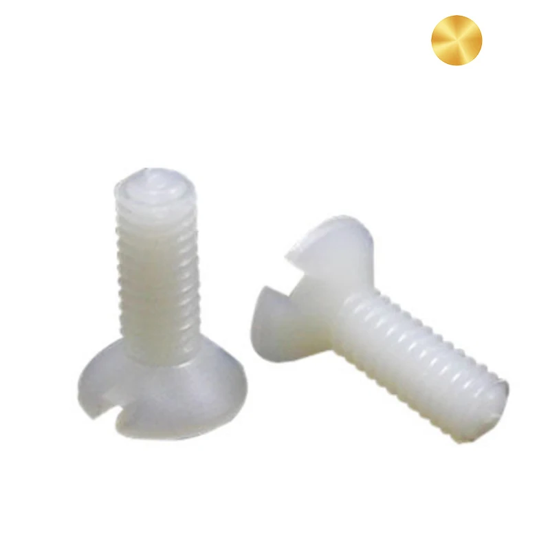 Hight quality Slotted countersunk Head Polypropylene PP flat screw  plastic screw