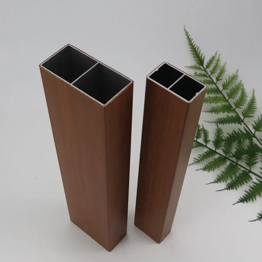 Foshan Manufacturer Rectangular Square Tubes Aluminum Profile China Suppliers Aluminum Tubes Wood Grain Finish