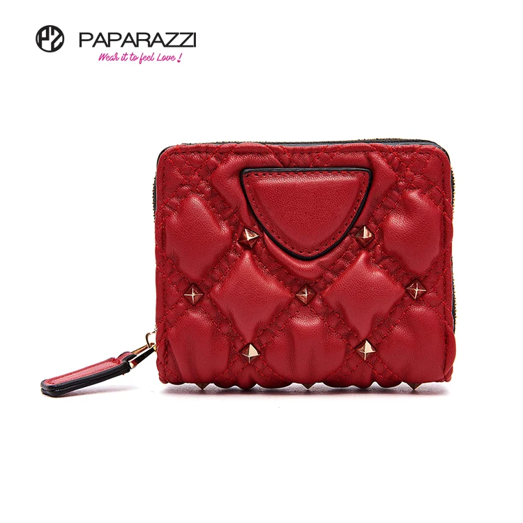 Paparazzi PA0142-3 Design Rhombic Pattern Rfid Blocking Custom Women Pu Leather Card Wallet