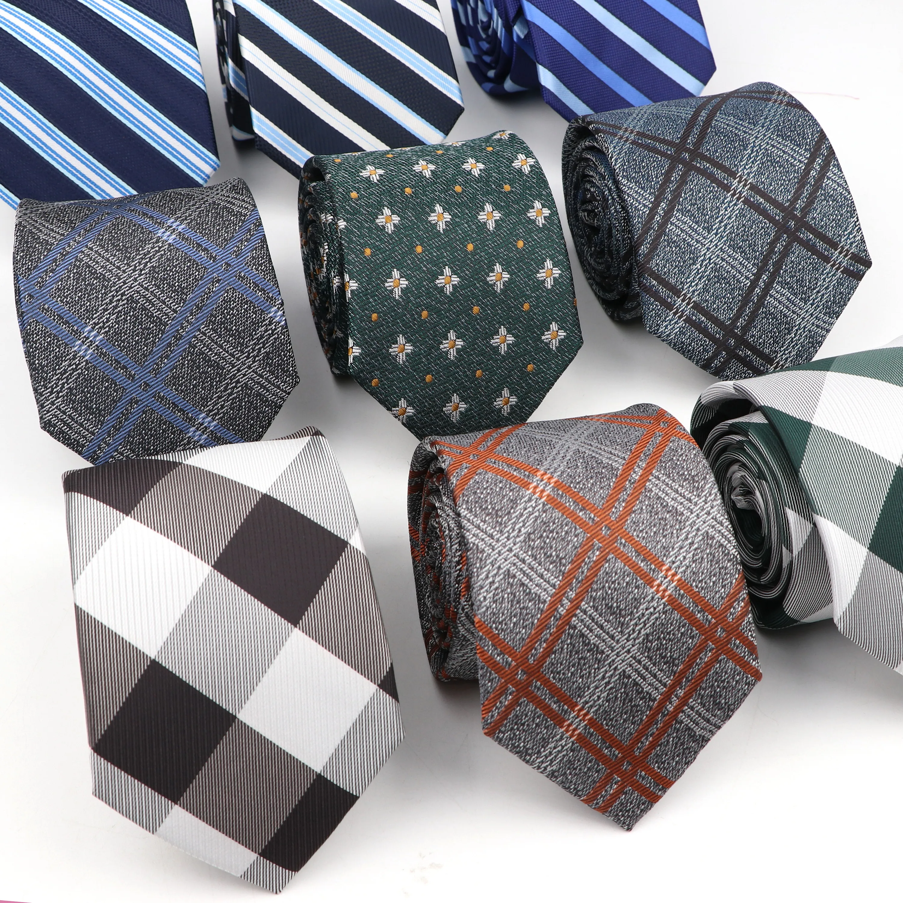 Галстук Мужской Жаккардовый, модная повседневная рубашка в клетку, в полоску, с цветком, из полиэстера, аксессуар для повседневной носки, подарок