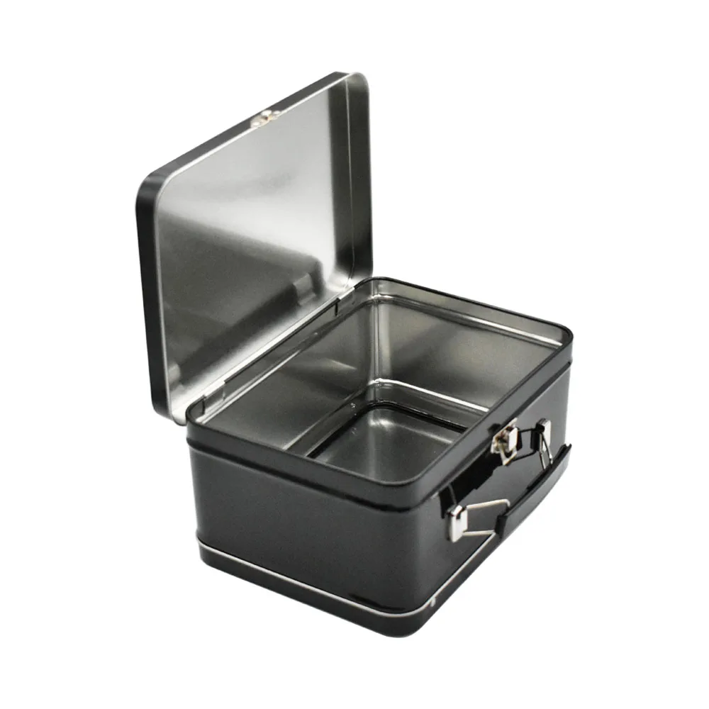 Diy Large Fun Rectangular Box Easy To Decorate Lunch Storage Gifts Sturdy Tin Storage Box With Plastic Handle