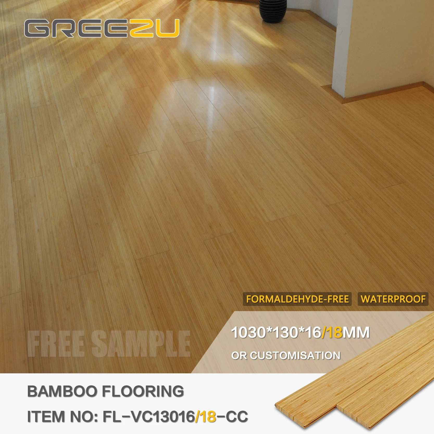 High Compressive Strength Bamboo Flooring Customized Color Horizontal Bamboo Floor Stable Bamboo Flooring Interior