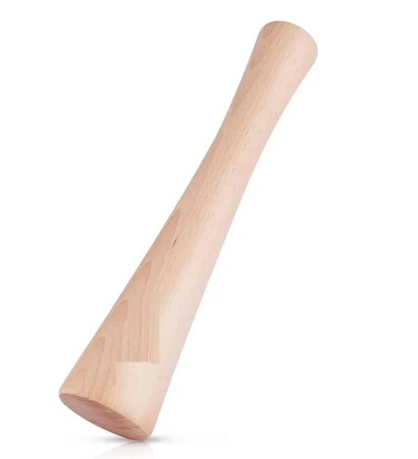 12 inch Sauerkraut Pounder suitable for Mason Pot vegetable fermentation - one piece of solid wood