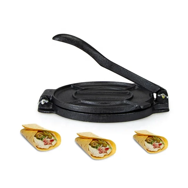 7 8 10 Inch Cast iron corn chapati maker roti corn tortilla press with folding handle and cast iron skillet grills pans