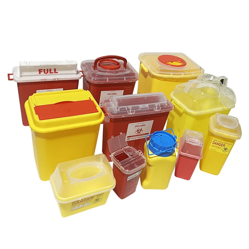 Customized Biohazard Needle and Syringe Disposal 1 Gallon 4quart Sharps Container with Clear Lid
