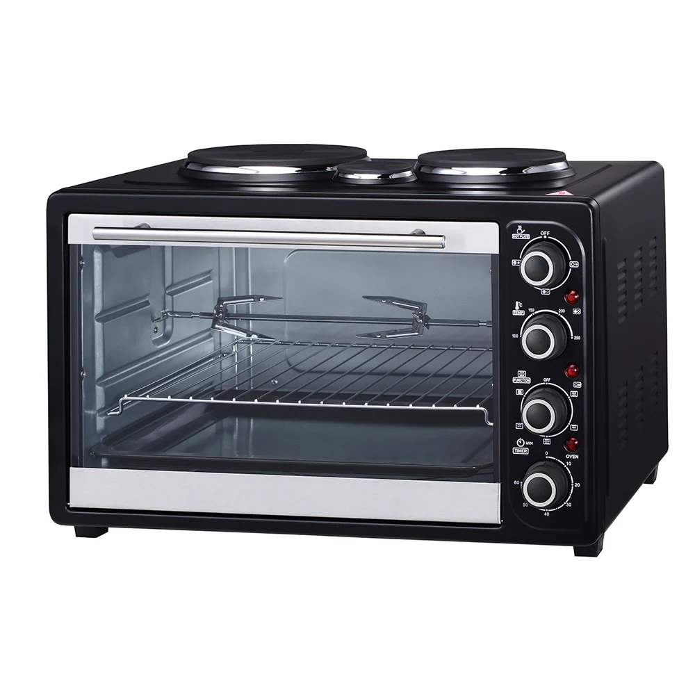 kitchen electric appliance oven 23L TO 100L Capacity with 2/3 hotplates OEM multifunctional mechanical household pizza oven