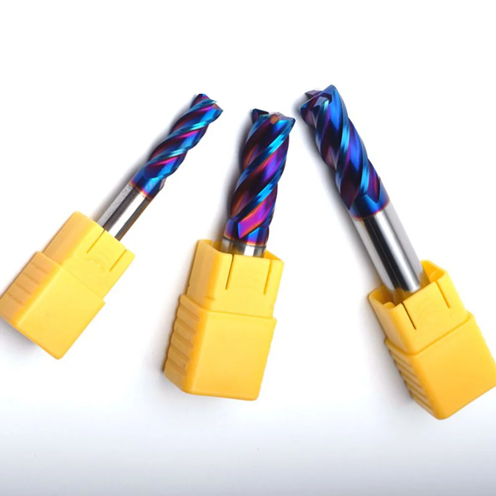 HRC65 Corner Radius End Mill Tungsten Carbide Steel CNC Milling Cutter Tool 4 Flutes Cutter Deg  Metal Router 35 degree