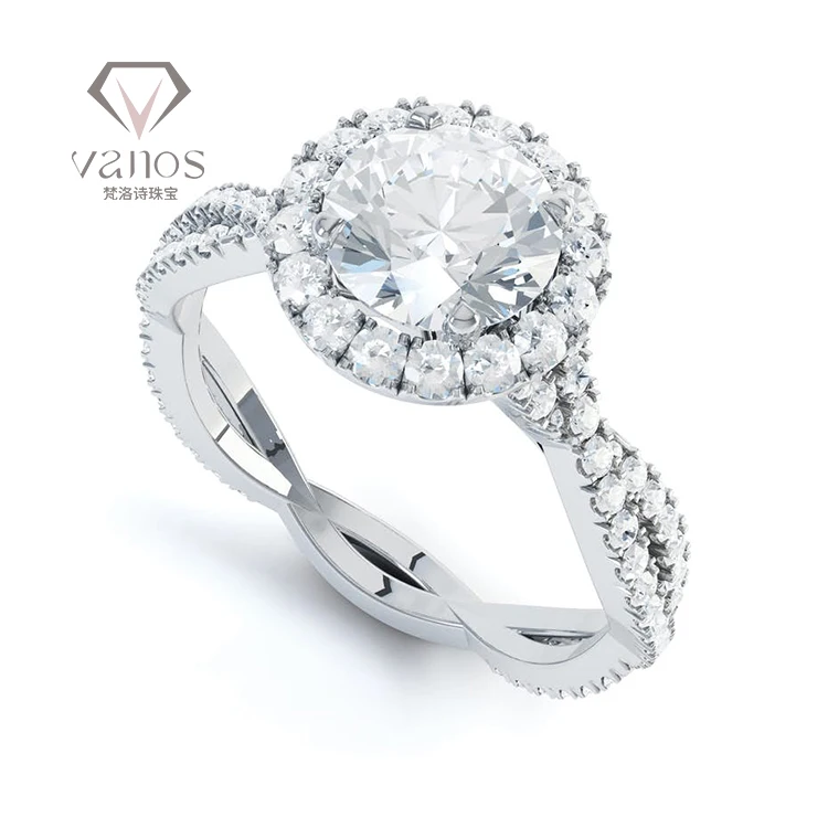 Роскошное обручальное кольцо с круглыми бриллиантами 1 карат VVS, набор обручальных колец с сертификатом иджи и вырощенными бриллиантами из белого золота