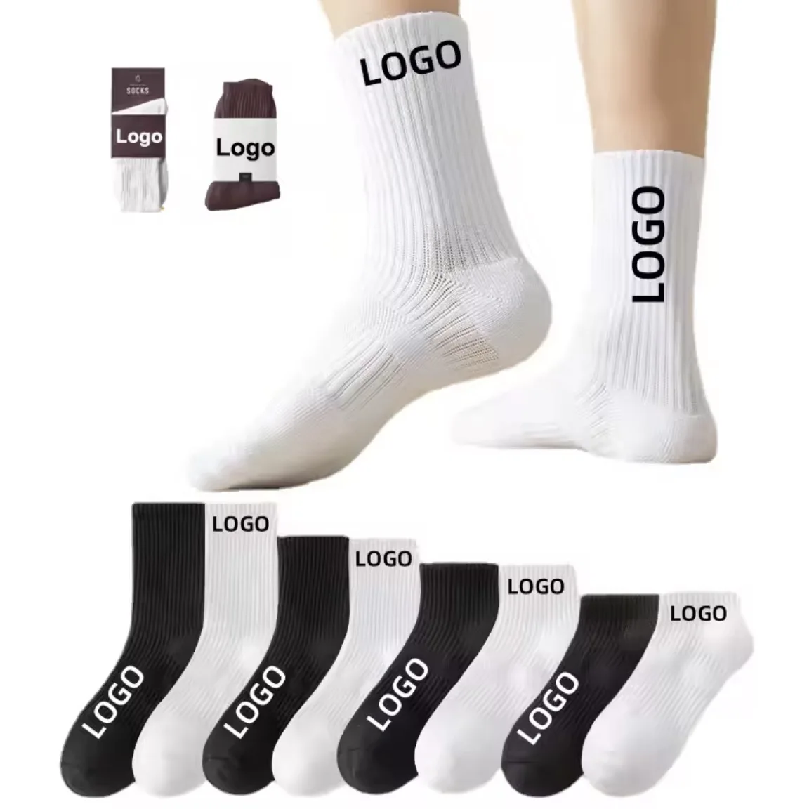 OEM Custom Adults Sport Designer Bamboo Women Men Socks Cotton Unisex,Compression Football Running Sports Crew Custom Logo Socks