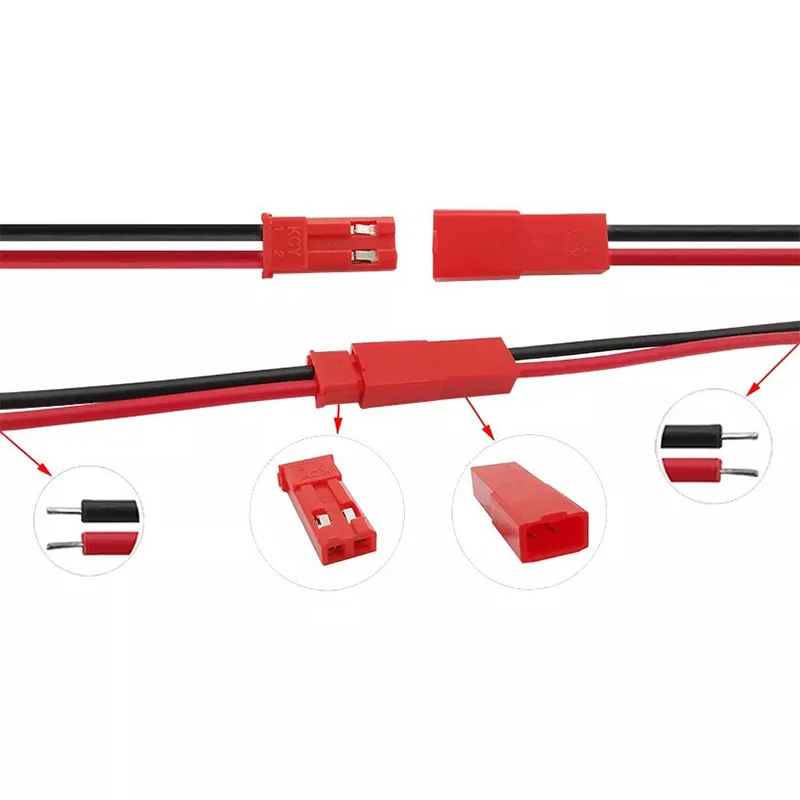RC Toys Helicopter JST Wire Plug with Male and Female 2.54mm Red and Black Silicone Wire Customized Cable Length