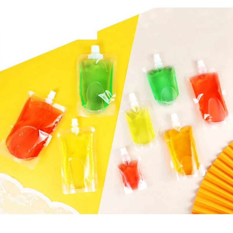 1L print logo Aluminum foil liquid stand up spouted pouch plastic bag with handle for wine ,milk fruit juice packaging