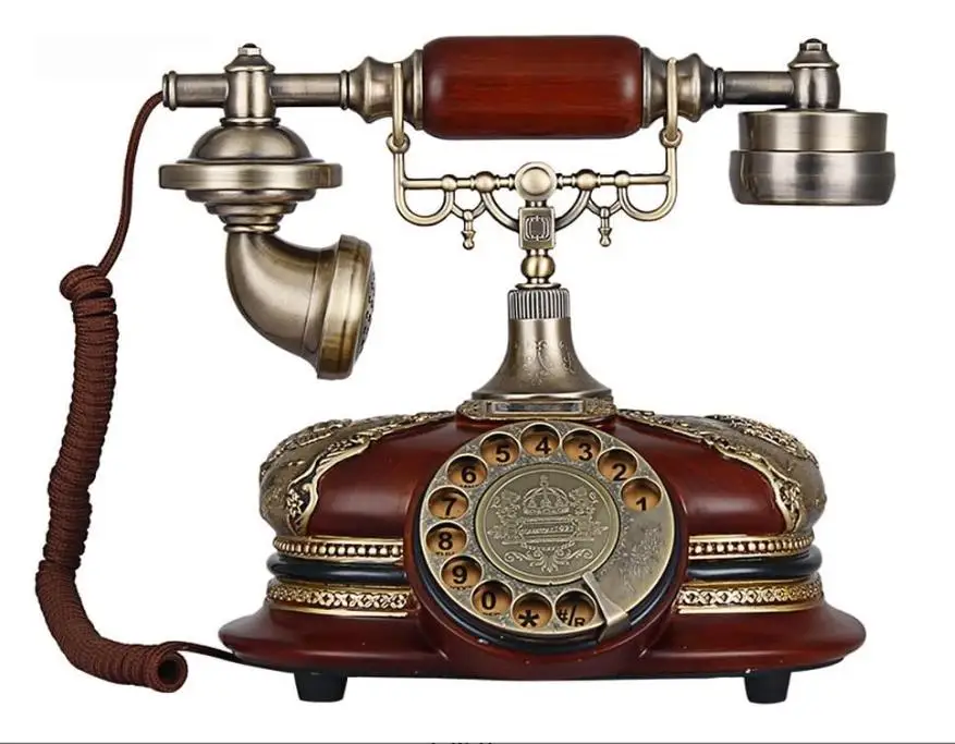 Retro Vintage Antique Style Rotary Dial Button Desk Telephone Phone Home Living Room Decor