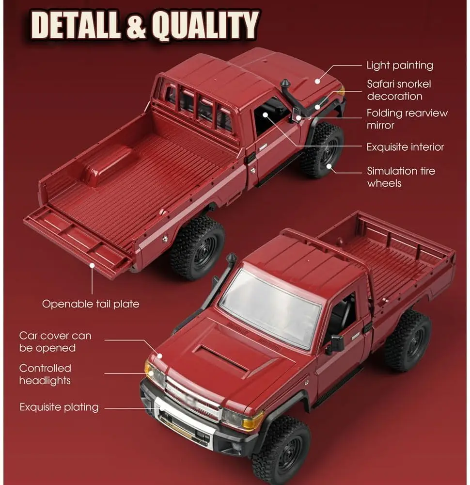 New MN82 1/12 RC Car 2.4G Full Scale Off-Road Remote Control Climbing Vehicle Retro Model Toys For Boys and Adults Toys Gift