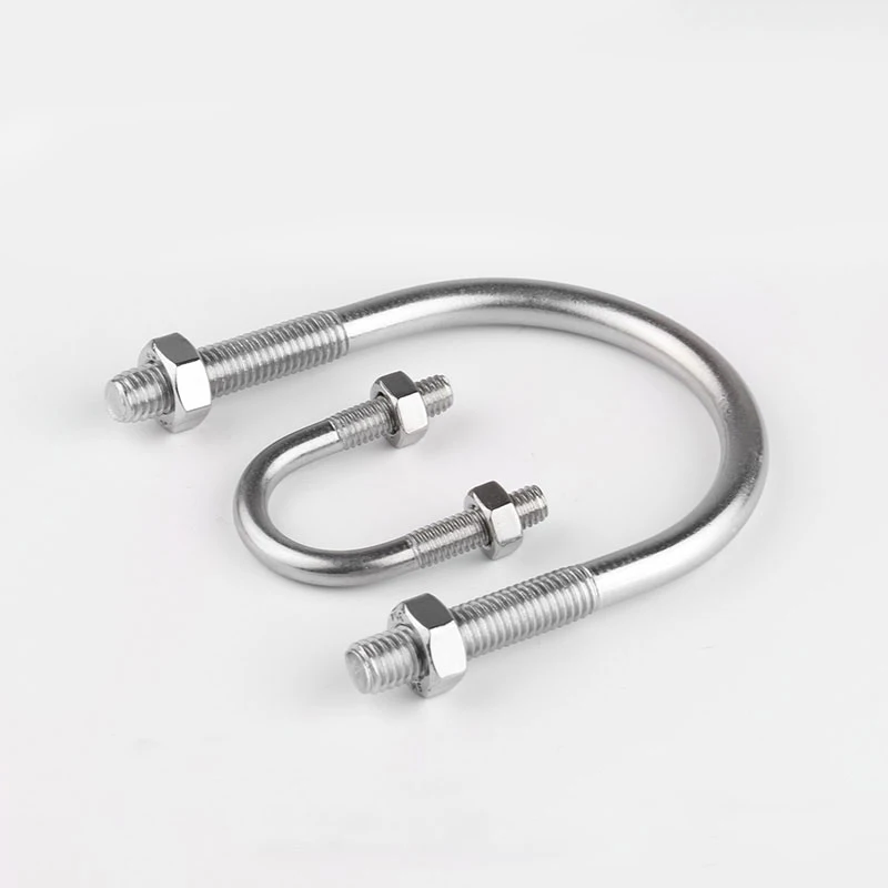 Stainless U Bolts and Nuts Plain Iron Nylon Galvanized Hastelloy Monel Plastic 304 Aluminium Ss304 Bolt Fasten Steel Bolt