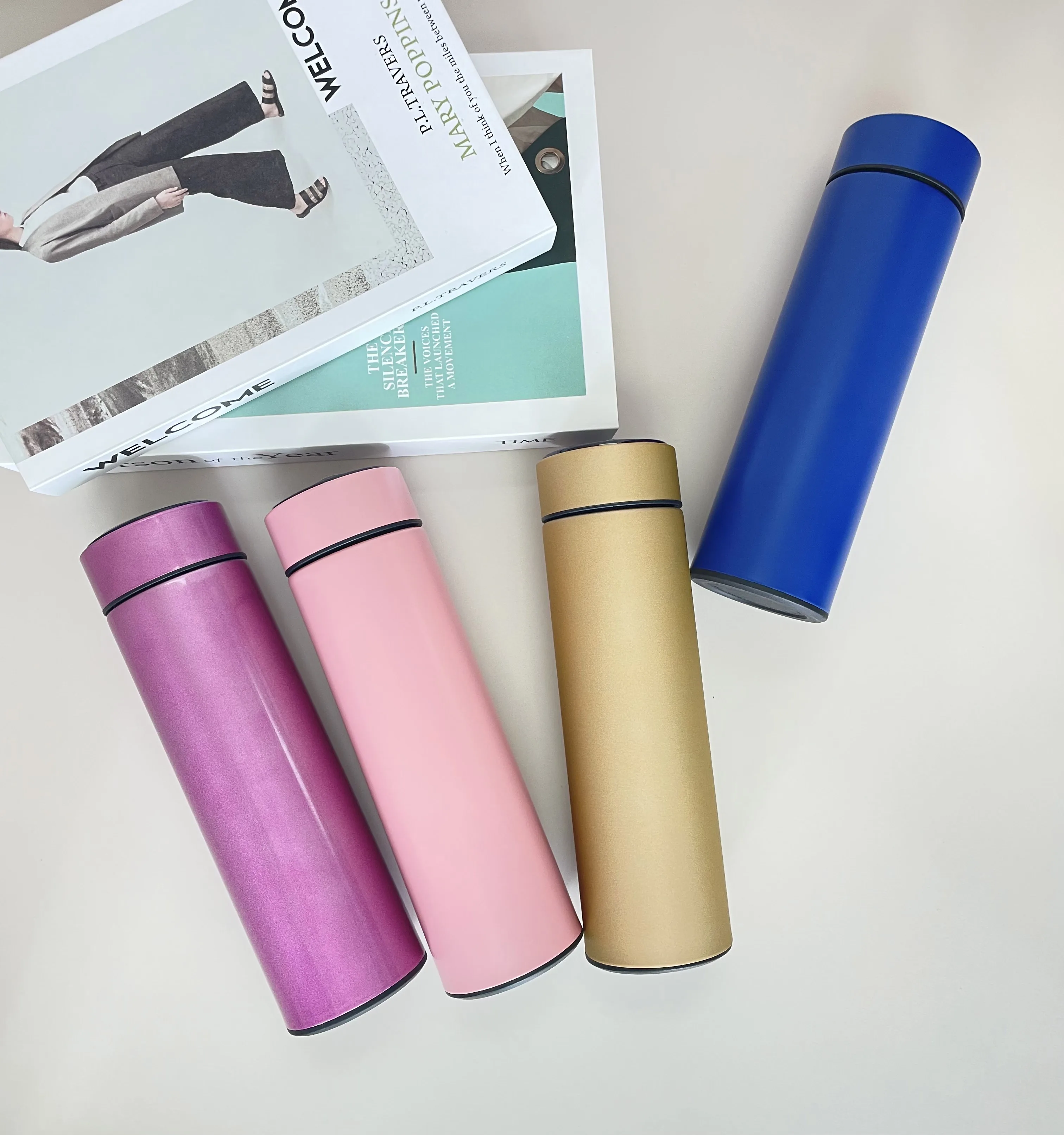 Custom Logo Double Wall Vacuum Insulated Stainless Steel Thermos Flask LED Temperature Display Smart Water Bottle