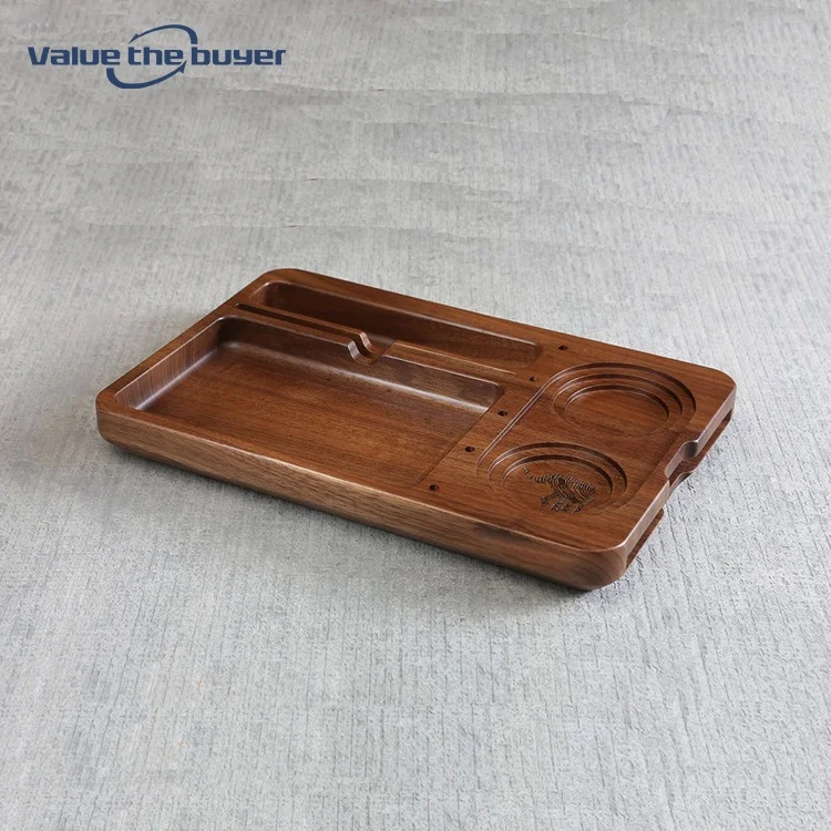 Custom Weed Hemp Gift Black Walnut Wood Weed Accessories Wood Bamboo Rolling Tray