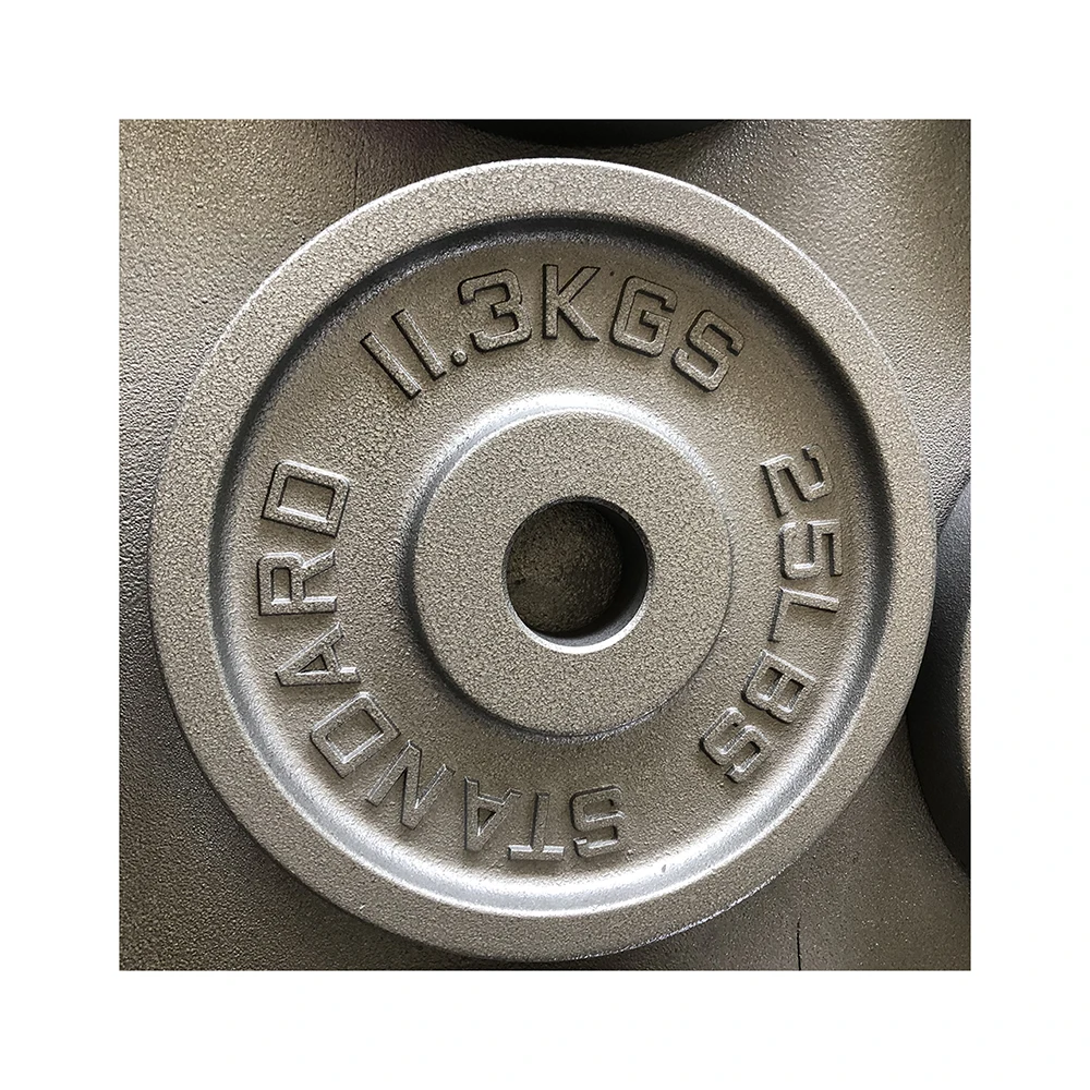 Cast Iron Barbell Weight Plate Grey Hammer tone Painting or Black Powdered Weight Plates