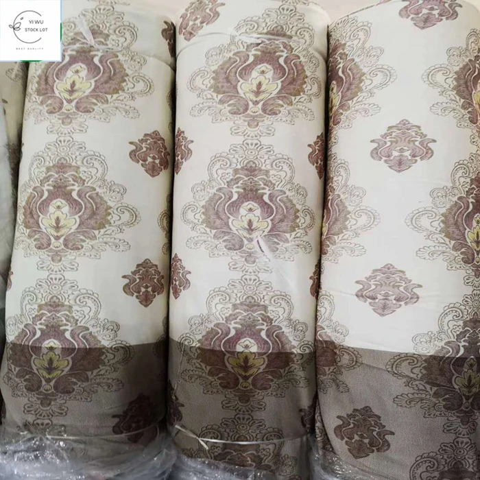 Good sales high quality linen print curtain fabric stock lots