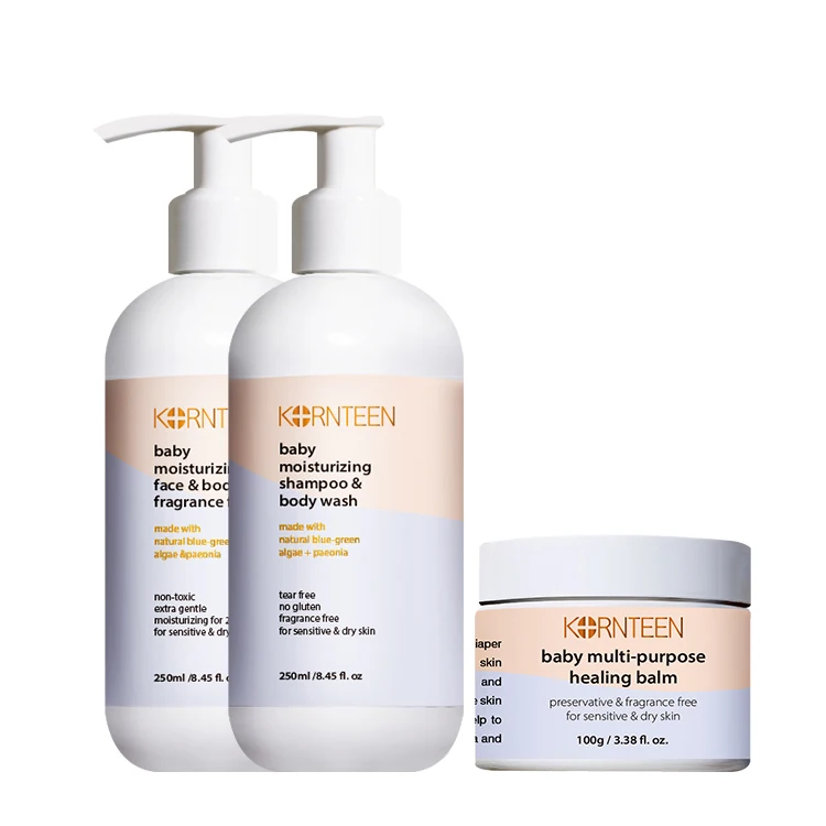 Уход за детьми 100% натуральные продукты для детей Витамин Е лосьон для лица и тела/гель для тела и шампунь Лечебный Бальзам набор для ухода за кожей ребенка