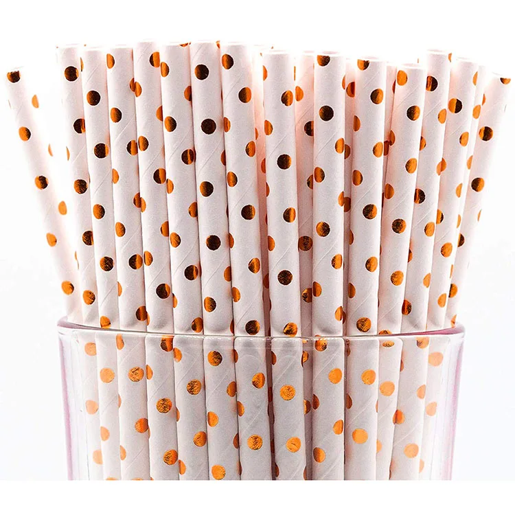  Nicro оптовая продажа 55 шт. розовая Золотая фольга в горошек посуда для вечеринок набор биоразлагаемых бумажных тарелок