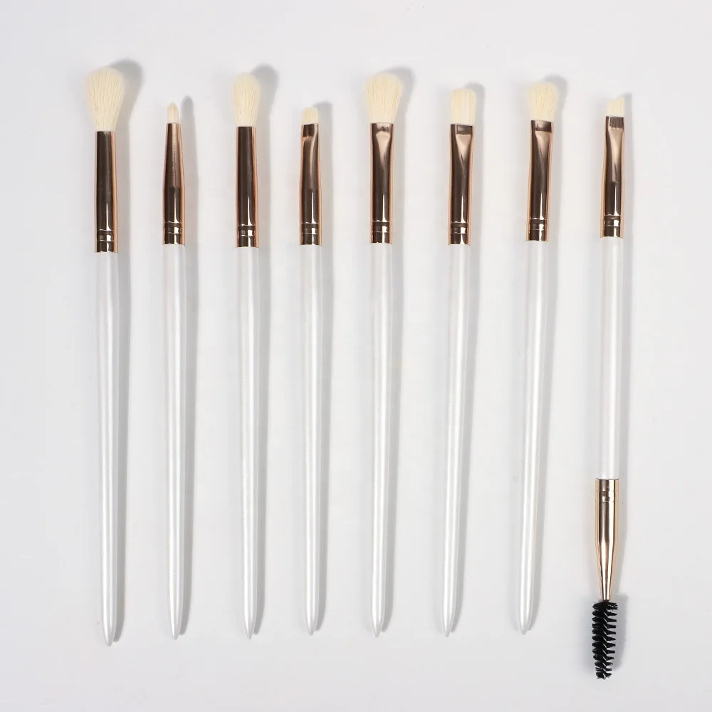 2024 New Style Wholesale Eyeshadow Soft 8 pcs Buy Cosmetic White Eye Wood Synthetic Custom Makeup Brush Set