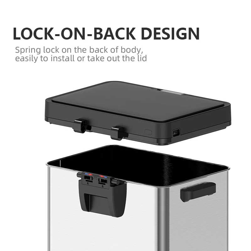 72L 19 Gallon CE RoHS Smart Automatic Sensor Recycling Sorting Touchless Dual compartments waste bins