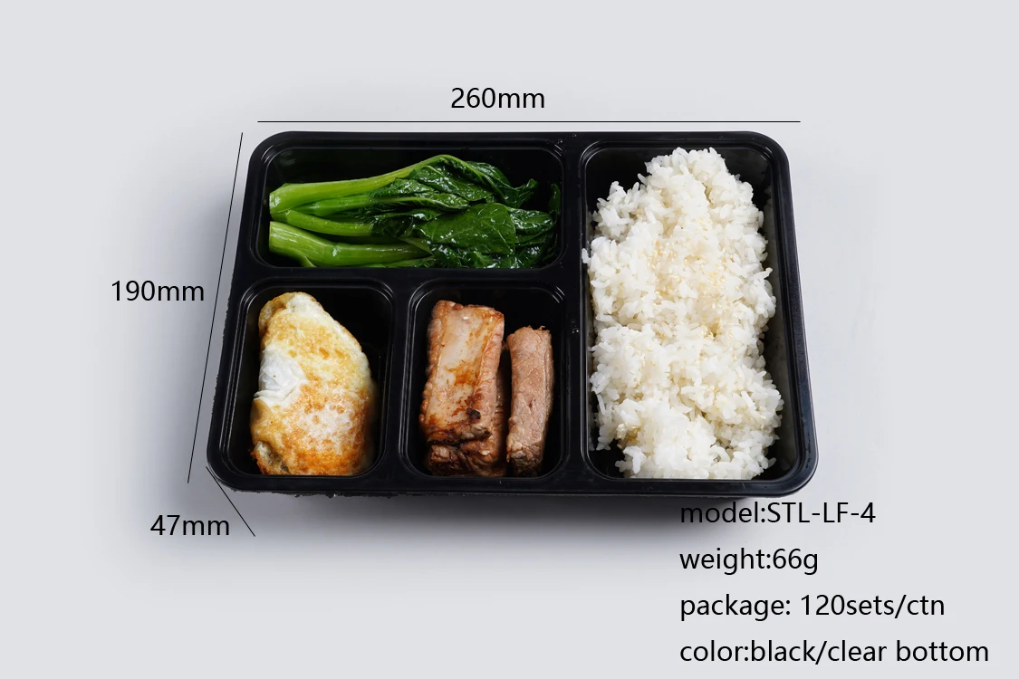 3 compartments microwave plastic takeaway meal  PP disposable food container bento lunch box