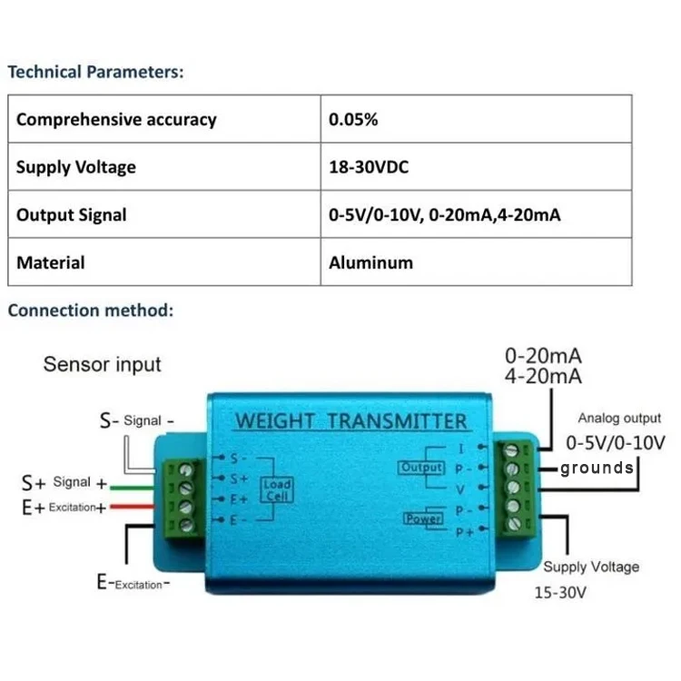 Load cell signal converter amplifier Weight sensor amplifier 0-5v 0-10v 4-20mA