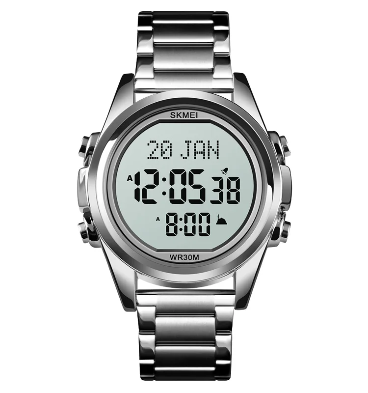 skmei 1667 multifunction digital watch in stock custom logo Muslim worship Qibla watch