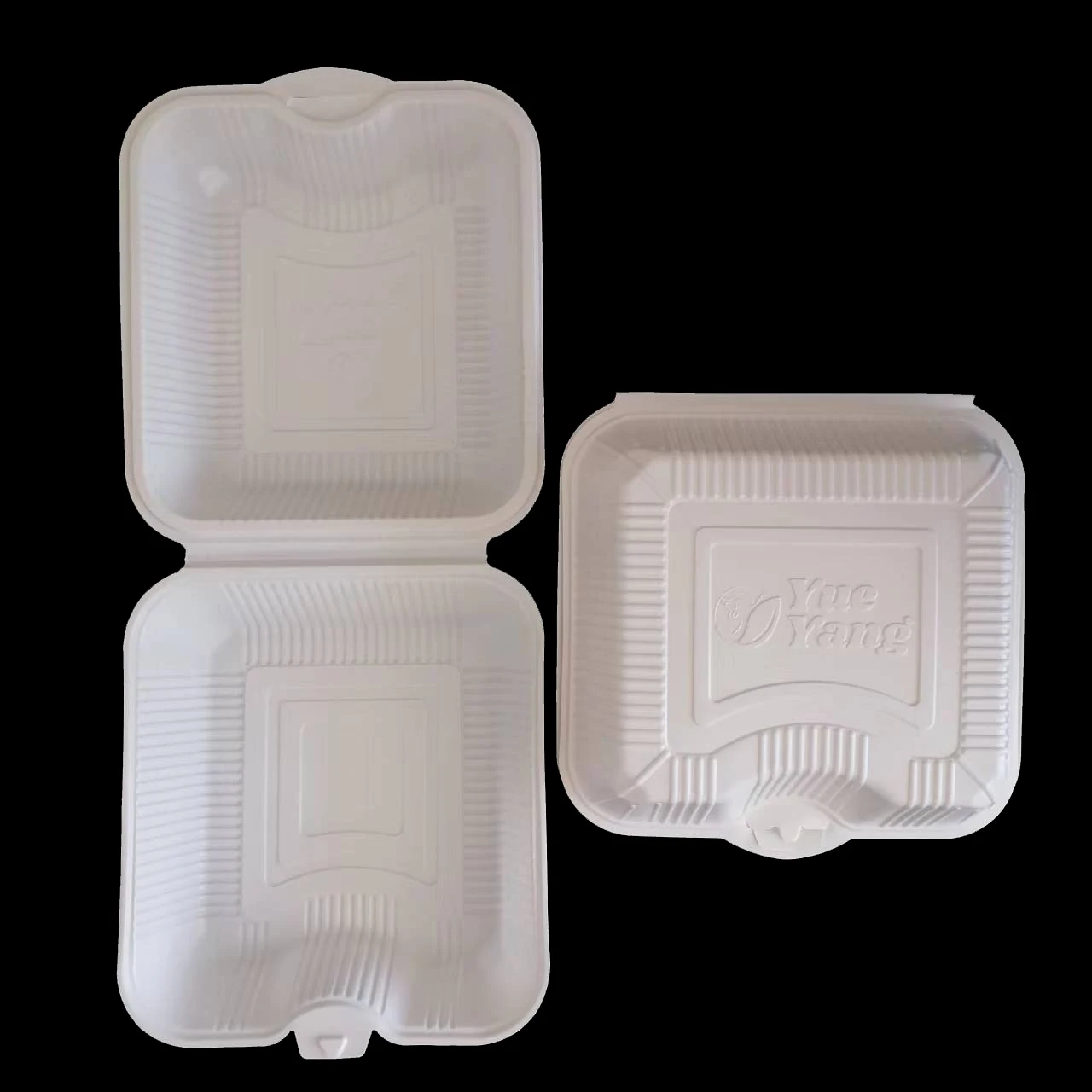 Factory supplier white container single use  hinged lid microwave Safe clamshell to go disposable plastic food box
