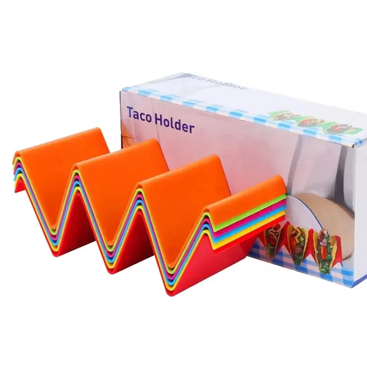 New product ideas 2024 Food Grade Plastic Taco Holder Wave Shapes Pancakes Tray Stand Oven Taco Holder