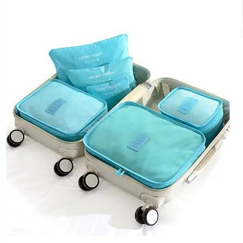 
6PCS Travel Packing Cubes Luggage Bag Travel Luggage Cases Compression Packing Cube Set Geometric Polyester Unisex Zipper Lady 